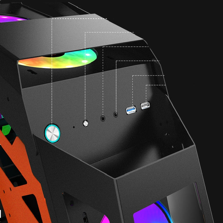 Computer Main Case Gaming Internet Cafe Computer Case, Colour: Big Coffee Pink