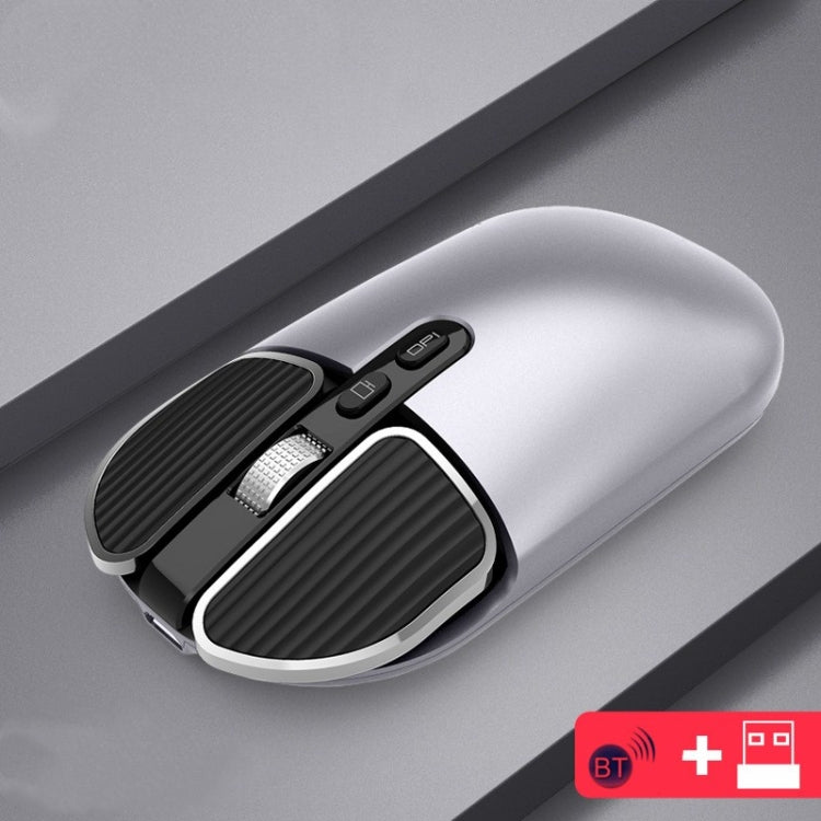 M203 2.4Ghz 5 Buttons 1600DPI Wireless Optical Mouse Computer Notebook Office Home Silent Mouse, Style:2.4G+Bluetooth