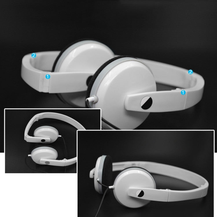 3.5mm Plug Head-mounted Heavy Bass Mobile Computer Universal Gaming Headset(White)