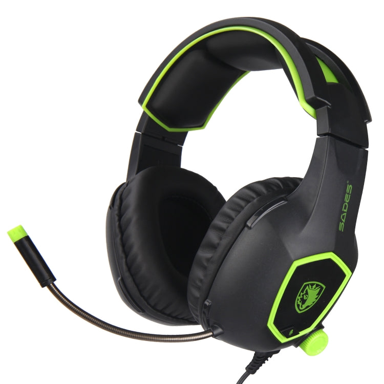 SADES SA818 Head-mounted Gaming Computer Eats Chicken Gaming PS4 Headset(Black Green)