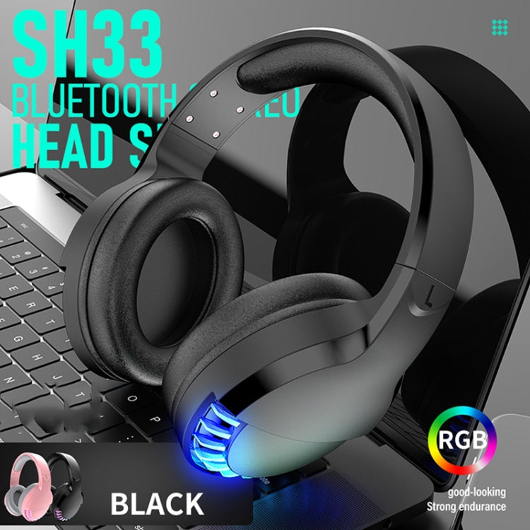 SH33 Bluetooth Wired Dual-mode RGB Headset Mobile Phone Heavy Bass Noise Reduction Gaming Headset