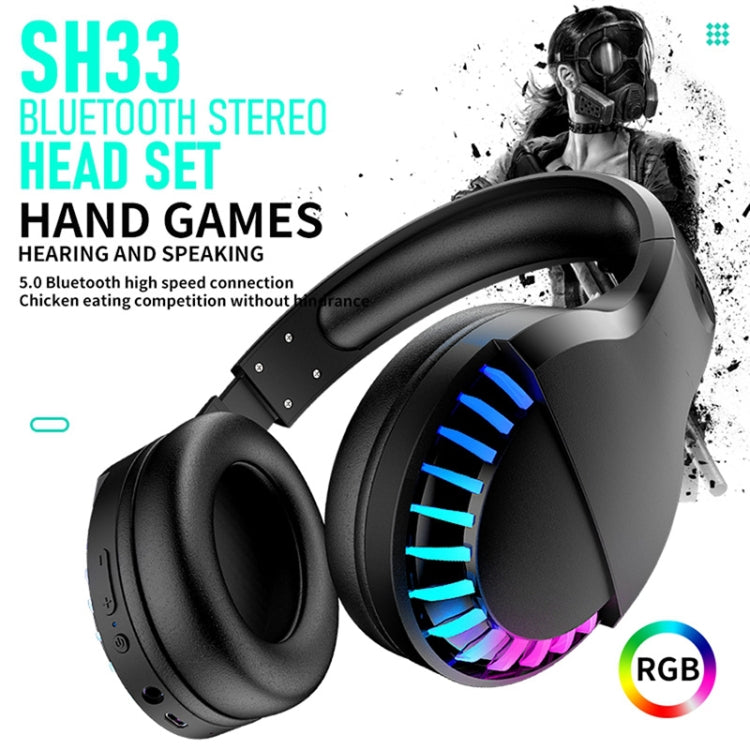 SH33 Bluetooth Wired Dual-mode RGB Headset Mobile Phone Heavy Bass Noise Reduction Gaming Headset