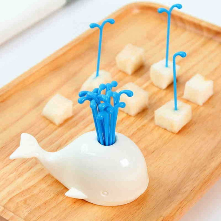 5 PCS Creative Cute Whale Spray Fruit Fork Kitchen Supplies