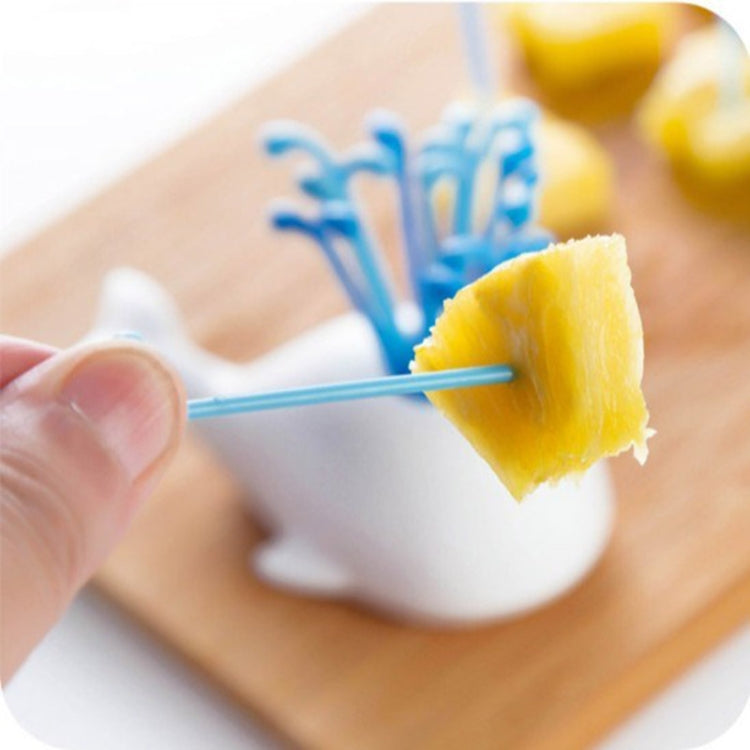 5 PCS Creative Cute Whale Spray Fruit Fork Kitchen Supplies