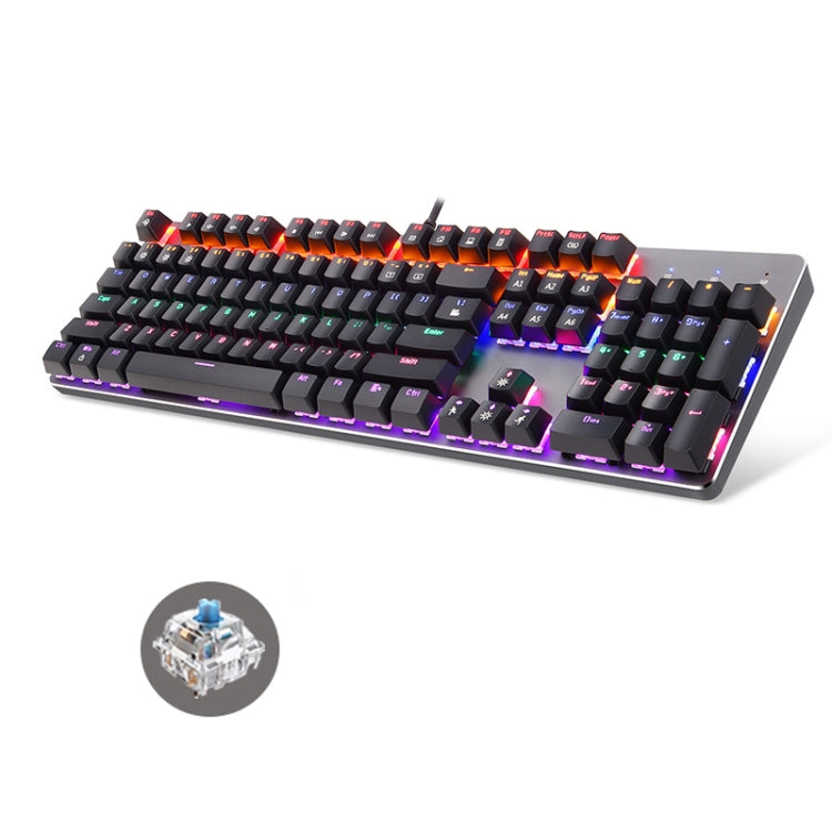 K73 104 Keys RGB Mixed Light Full-key No Punch Mechanical Keyboard, Cable Length: 1.6m(English Green Shaft)