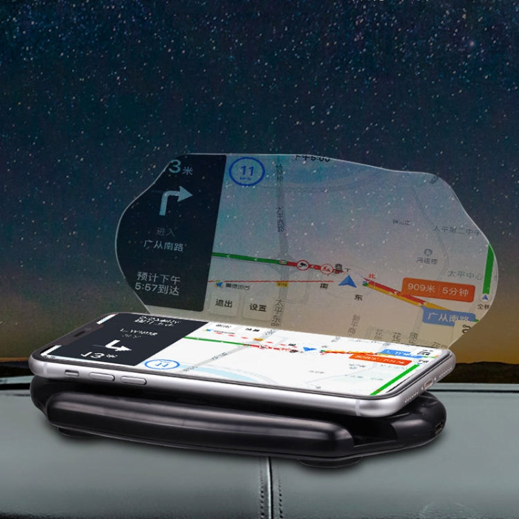 HUD HD Car Phone Holder Wireless Charging Navigation Projector, Colour: Without Wireless Charging