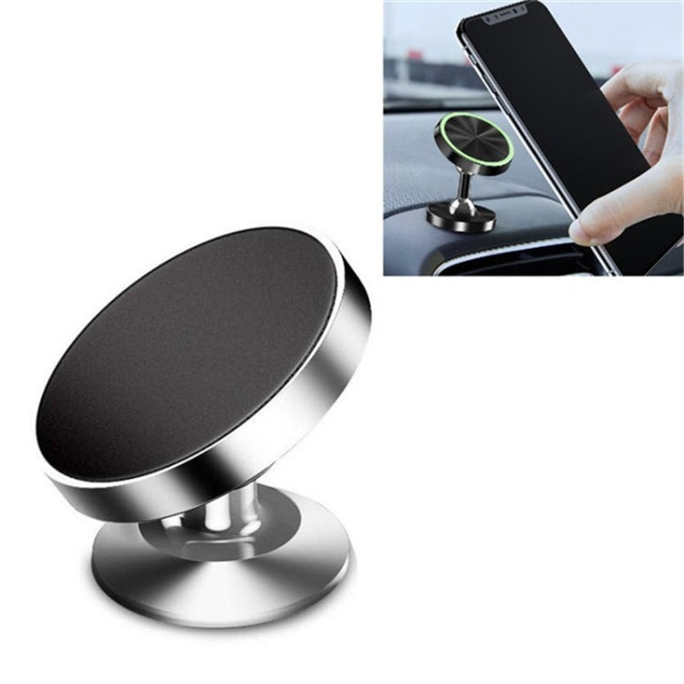 3 PCS Car Phone Holder Alloy Magnetic Universal Dual Ball Rotating Car Phone Holder, Colour: Silver (Single Ball)