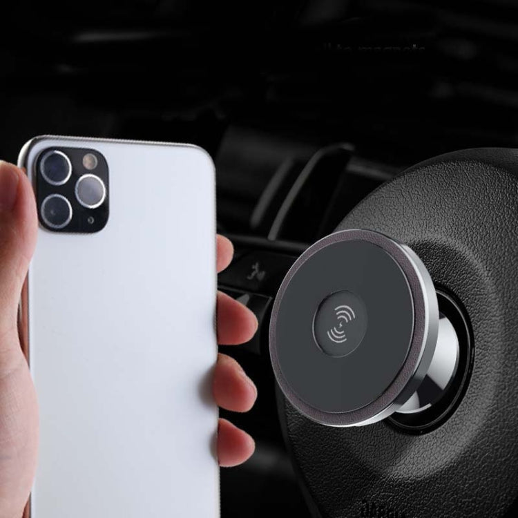 10W Magnetic Car Nano Wireless Charging Mobile Phone Stand, Style: Black + Charging Cable