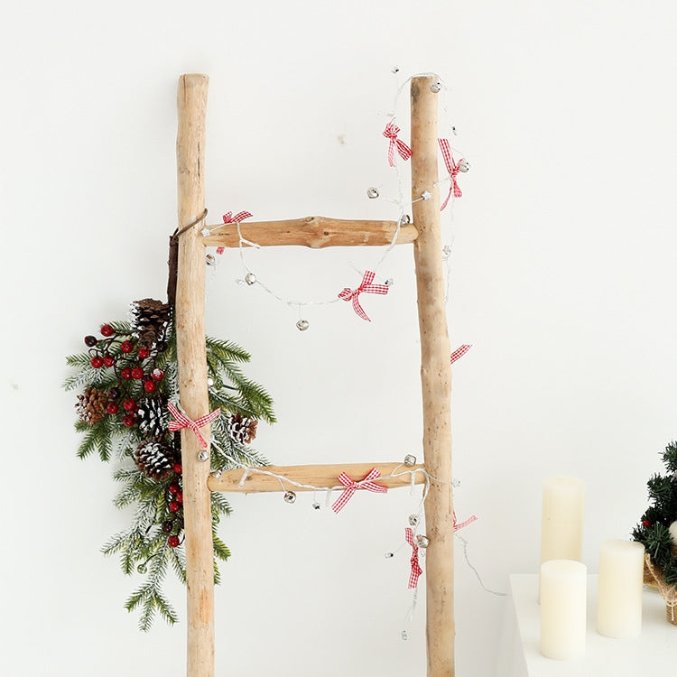 2m 20LEDs Christmas String Lights Christmas Bells Ball Decoration Lamp, Style: Lattice Bowknot Bell