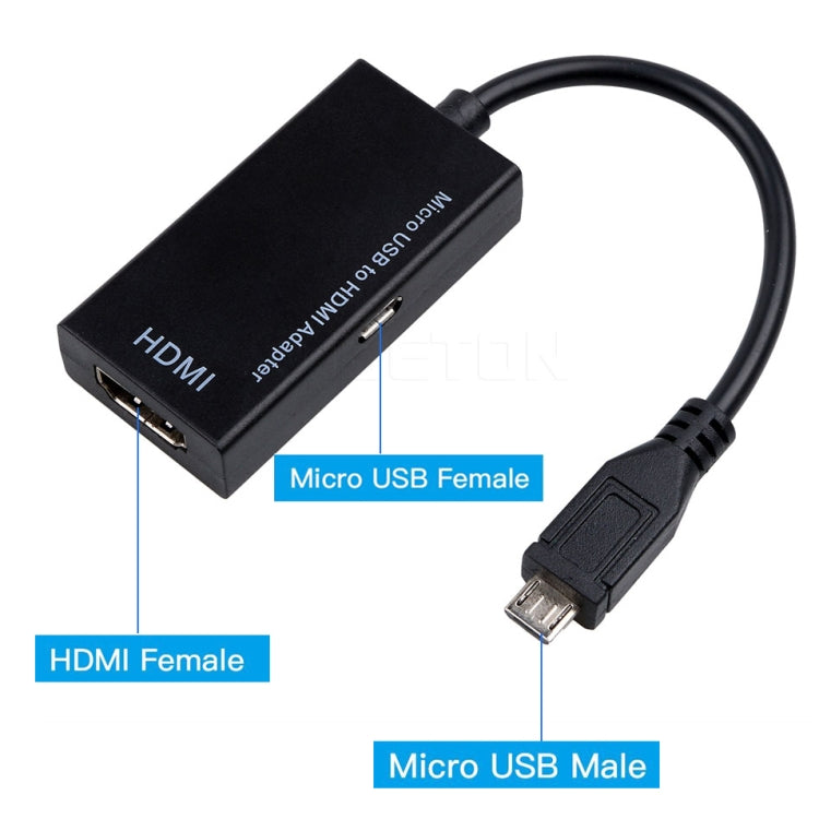 Micro USB To HDMI Female Adapter Cable 1080P HD for MHL Device HDTV Adapters For Samsung / Huawei