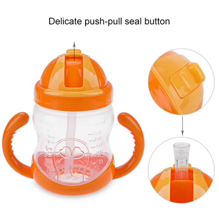 280ML Baby Bottle Kids Cup Silicone Sippy Children Training Cups Cute Baby Drinking Water Straw Handle Feeding Bottle