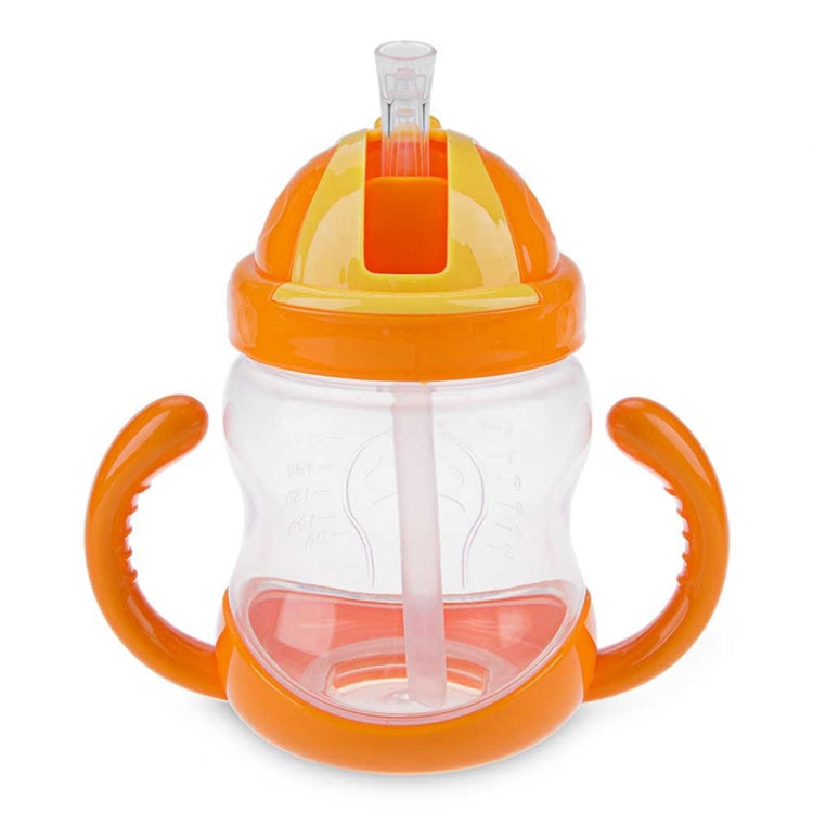 280ML Baby Bottle Kids Cup Silicone Sippy Children Training Cups Cute Baby Drinking Water Straw Handle Feeding Bottle