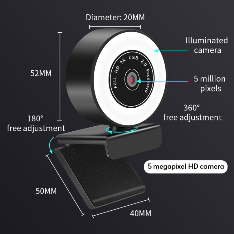 A9mini USB Drive-Free HD Fill Light Camera with Microphone, Pixel:1.0 Million Pixels 720P