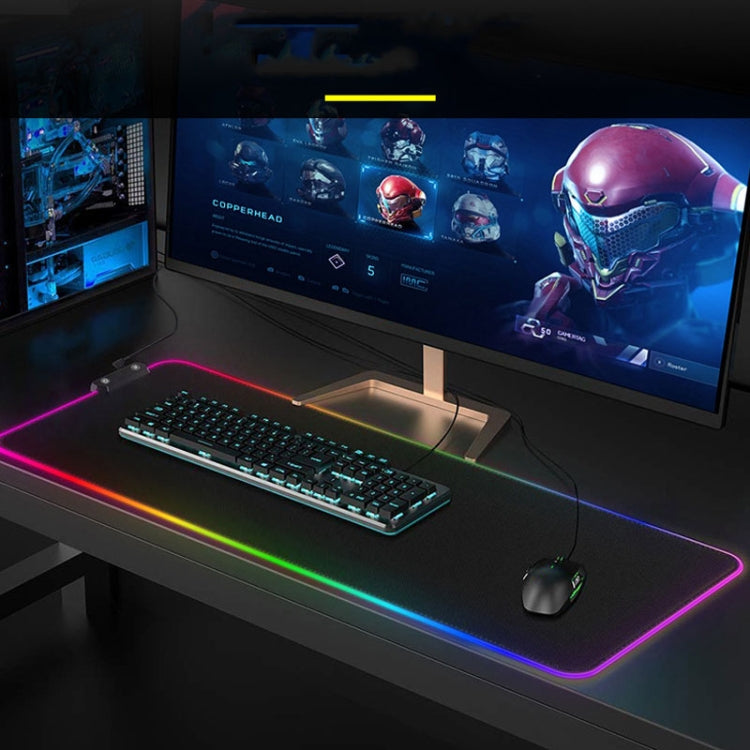 Rubber Luminous Gaming Mouse Pad With HUB Interface & 14 Lighting Effects, Cable Length: 1.8m, Size: 800 x 300mm