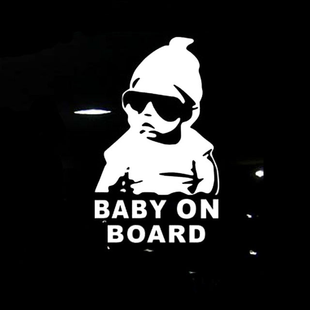 20pcs 14*9CM BABY ON BOARD Cool Rear Reflective Sunglasses Child Car Stickers Warning Decals
