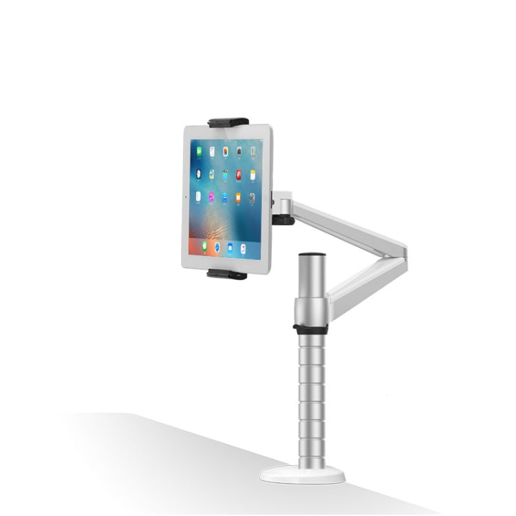OA-1S Office Desktop Clip Mounted Tablet Computer Stand Universal Aluminum Notebook Stand(Silver)