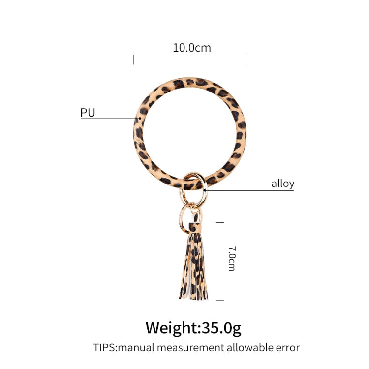 PU Tassel Leopard Print Bracelet Keychain