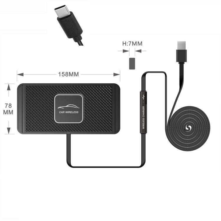 C1 15W TYPEC Interface Car Anti-slip Mat Wireless Charger