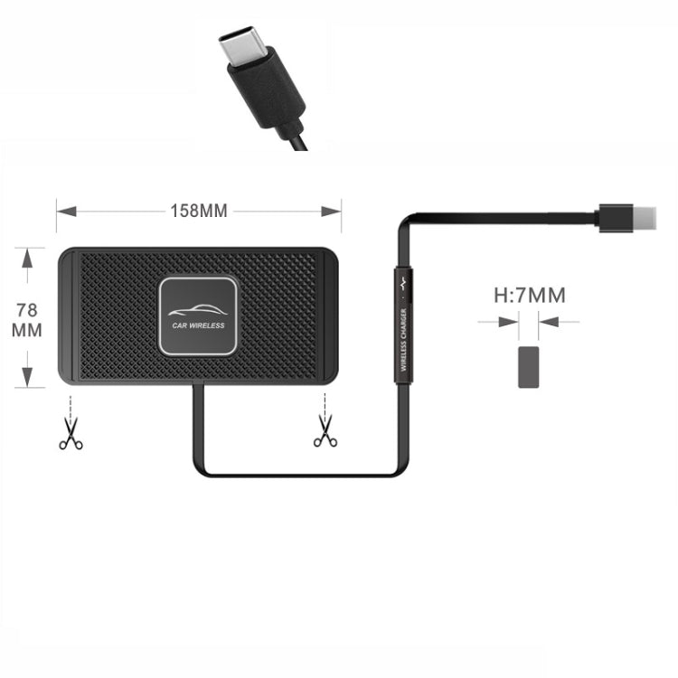 C1 15W TYPEC Interface Car Anti-slip Mat Wireless Charger