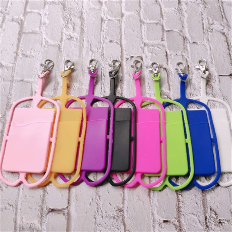 10PCS Universal Silicone Mobile Phone Protective Case Cover with Card Slot & Lanyard(Random Color on Delivery)