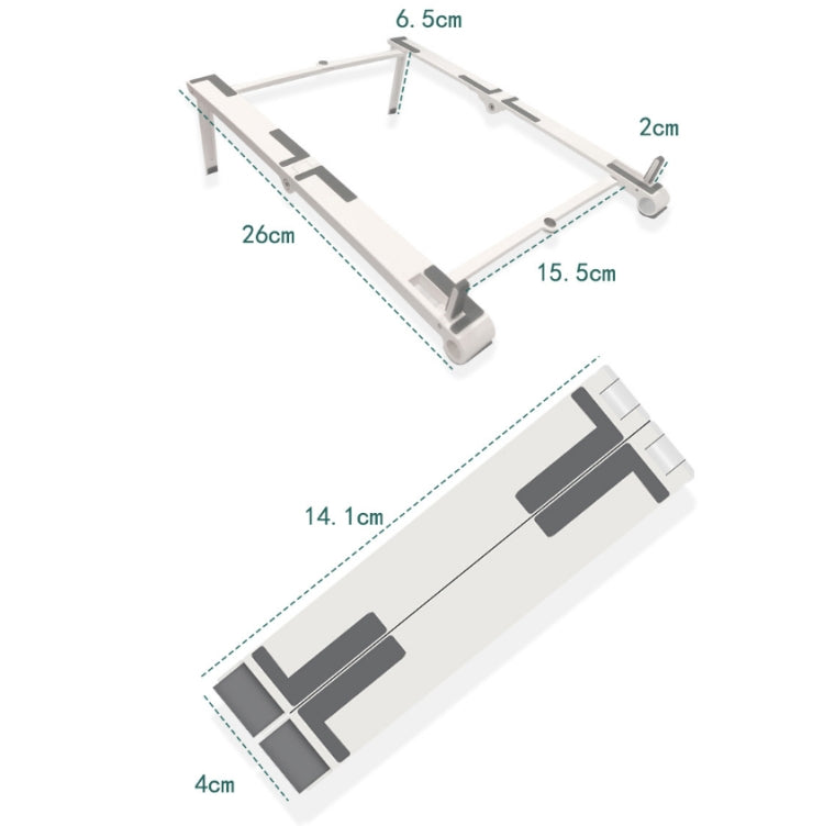 FA06S Notebook Multifunctional Desktop Stand Computer Cooling Portable Folding Stand(White)