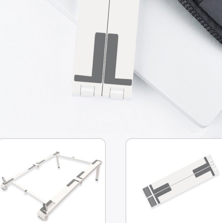 FA06S Notebook Multifunctional Desktop Stand Computer Cooling Portable Folding Stand(White)