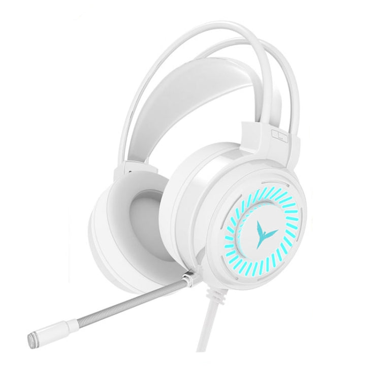 G58 Computer Headset Head-Mounted Gaming Wired Headset With Microphone Headset, Cable Length: about 2m, Colour: White Colorful 3.5MM Version