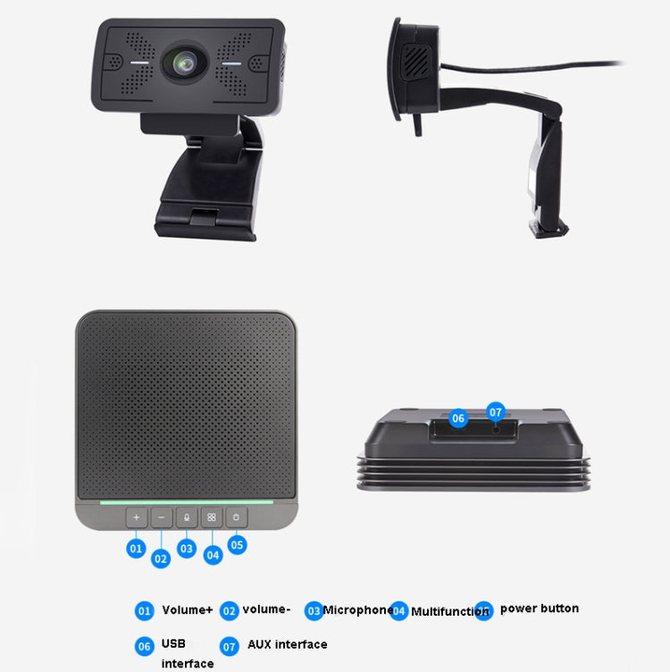 UX-G10 1080P HD Video Conference Camera With Omnidirectional Microphone Set ,Specifications: 20-40 Square Meters Set (110 Degree Angle 6 Meters Pickup)