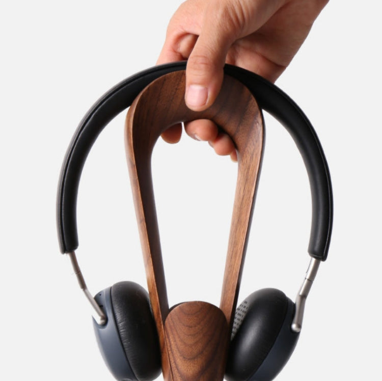 Solid Wood Headset Bracket Debris Storage Tray with Winder (Black Walnut)