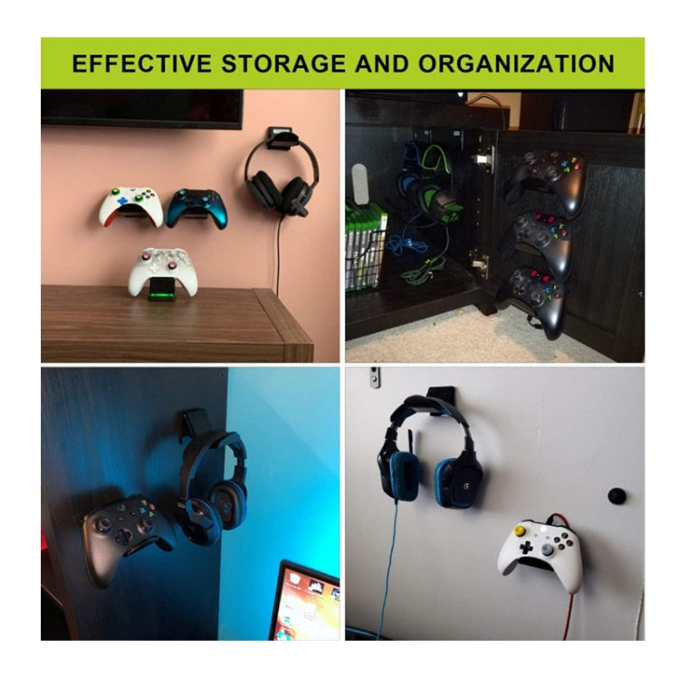 3 PCS Stick-On Headset Bracket Wall-Mounted Gamepad Bracket