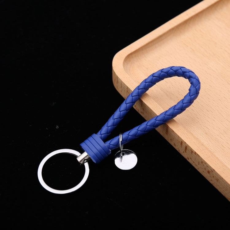 100 PCS Woven Leather Cord Keychain Car Pendant Leather Key Ring Baotou With Small Round Piece