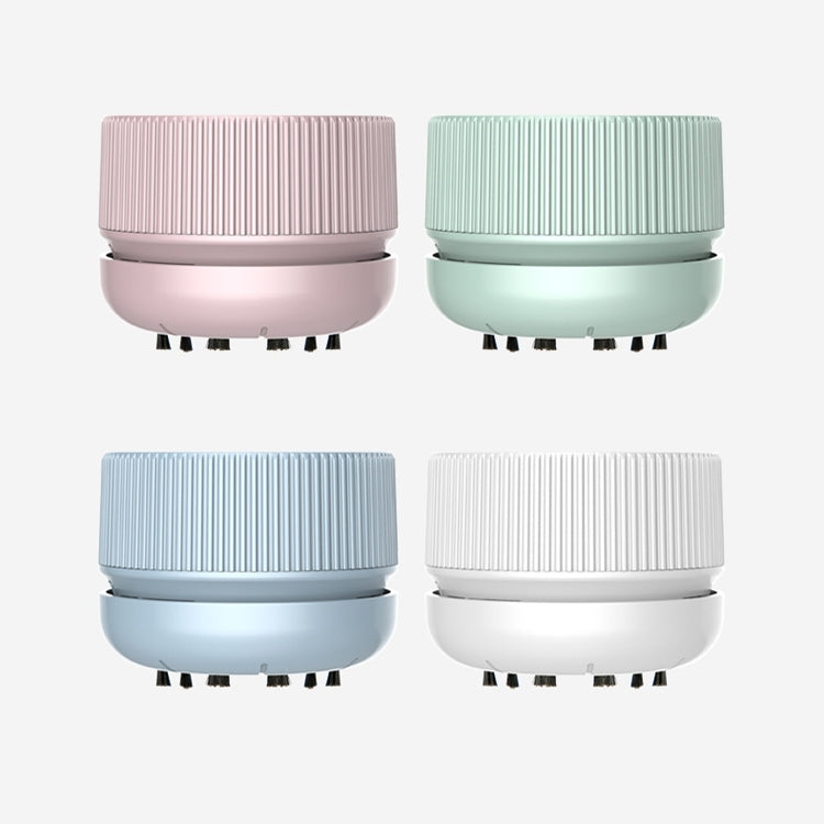 Portable Handheld Desktop Vacuum Cleaner Home Office Wireless Mini Car Cleaner, Colour: Sky White USB Charging