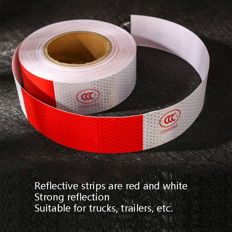 Red And White Car Reflective Film Annual Inspection Of The Car Body Stickers Road Reflective Barlights, Specification: A Roll
