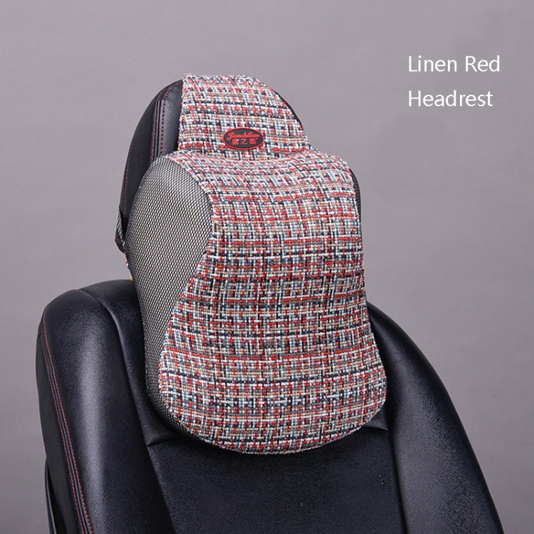 Car Seat Neck Pillow And Back Pad Linen Memory Cotton Soothing Car Cushion