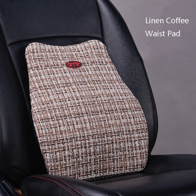 Car Seat Neck Pillow And Back Pad Linen Memory Cotton Soothing Car Cushion