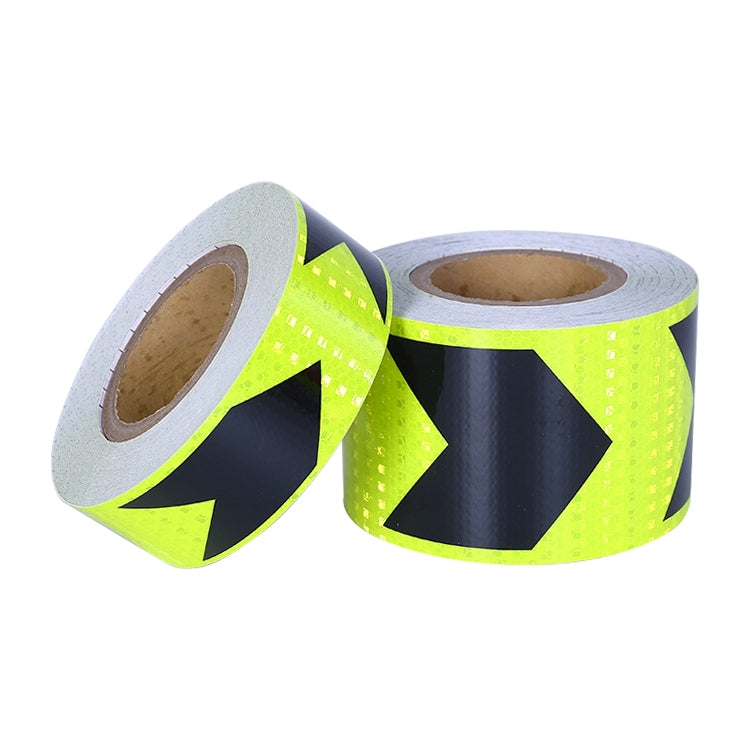 2 PCS Fluorescent Yellow Black Arrow Truck Sign Sticker Corridor Reflective Floor Stickers, Specification: 7.5cm x 20m