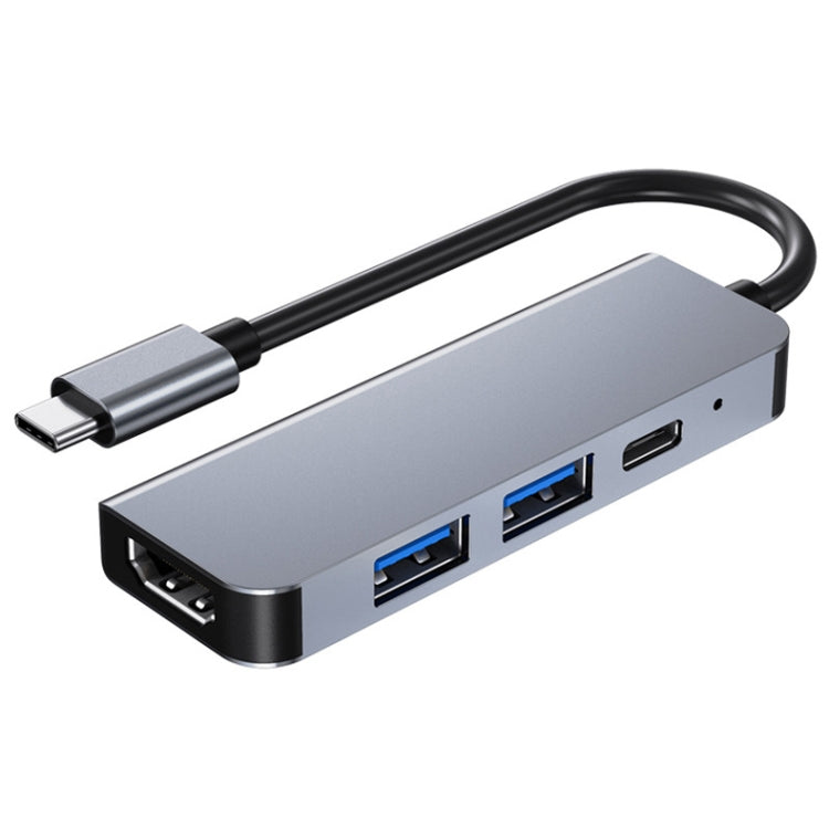 4 In 1 USB-C / Type-C To 4K HDMI + USB 3.0 + USB 2.0 + PD USB-C / Type-C Charging Ports Multifunctional HUB Docking Station