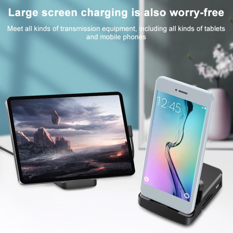 7 In 1 USB-C / Type-C To 2 USB 2.0 + USB 3.0 + 4K HDMI + SD / TF Card Slot + PD USB-C / Type-C Charging Ports Multifunctional HUB Docking Station With Holder