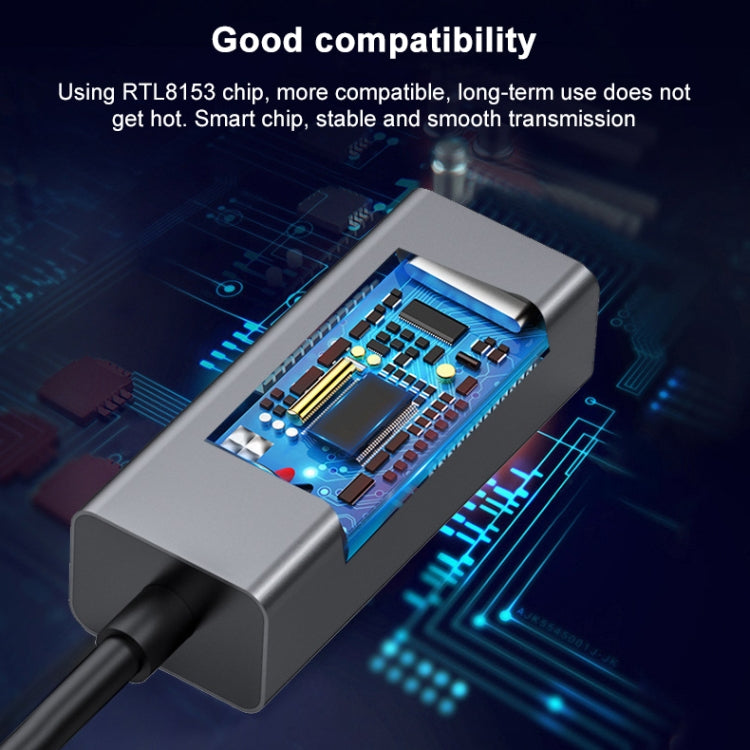 Type-C To RJ45 Gigabit Ethernet Adapter For Mac And Windows, With Light