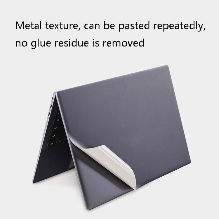 JRC 4 in 1 Computer Upper Cover + Lower Cover + Full Support Sticker + Touch Sticker Film Notebook Shell Protective Film For Huawei Matebook X Pro 2019 / 2020 (Gray)
