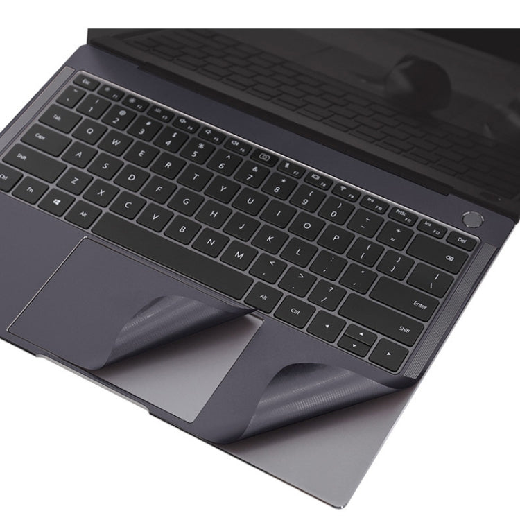 JRC 4 in 1 Computer Upper Cover + Lower Cover + Full Support Sticker + Touch Sticker Film Notebook Shell Protective Film For Huawei Matebook X Pro 2019 / 2020 (Gray)
