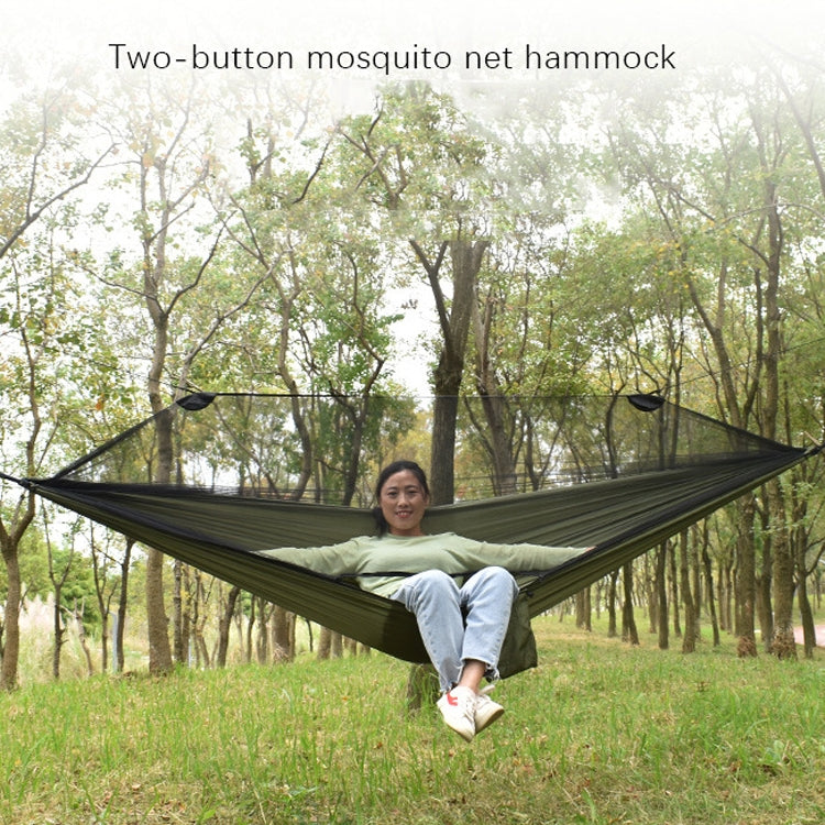 280X140CM Two Pull Button Nylon With Mosquito Net Double Parachute Cloth Hammock Outdoor Camping Hammock