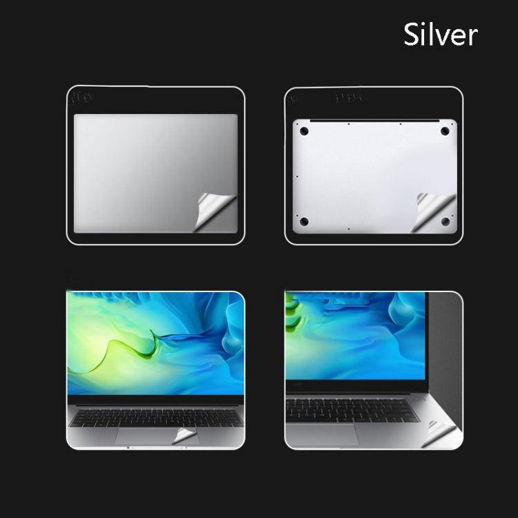 4 in 1 Notebook Outer Sticker Computer Case Full Protective Film For Huawei MateBook 13(Silver)