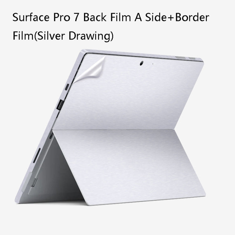 Notebook Shell Protection Sticker For Microsoft Surface Pro 7 (Back A+Border Silver Drawing)