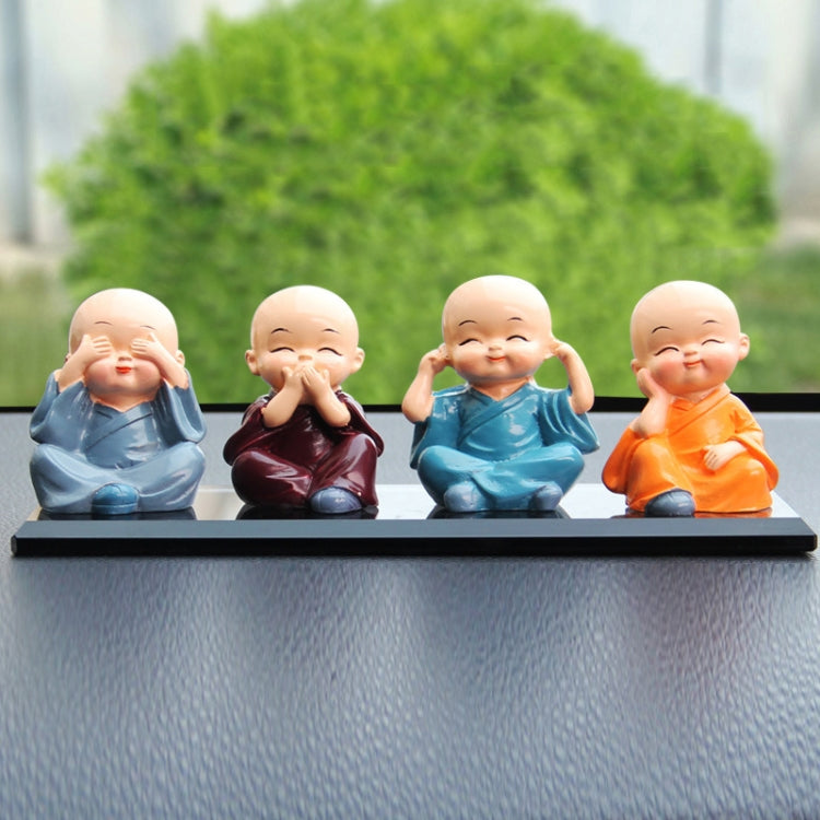 In Car Cute Four Little Monks Ornaments Car Interior Decorations Specification: Crystal Base Not Swing