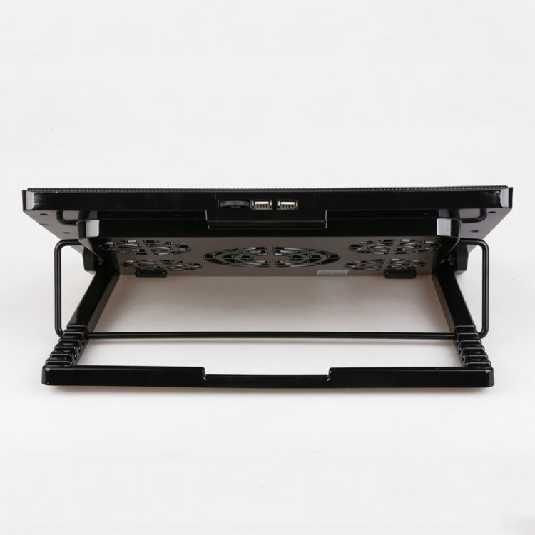 NUOXI S500 Double Switch Control Laptop Radiator Five-Fan Multi-Angle Adjustment Computer Base without Speed Regulation(Black)