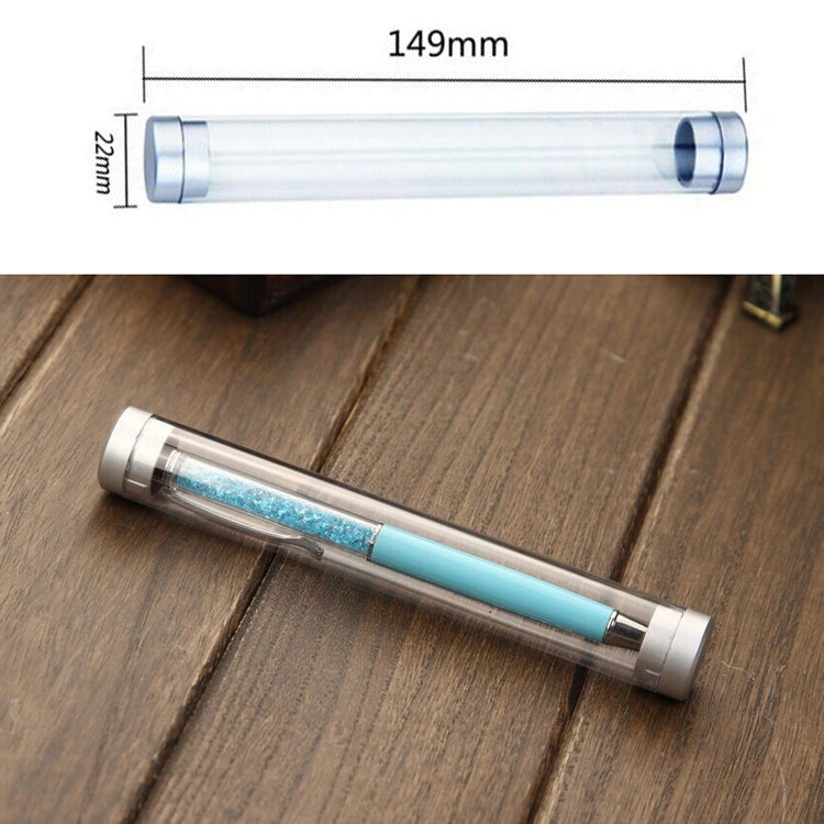 25 PCS Transparent Cylindrical Pen Box Plastic Crystal Pen Box