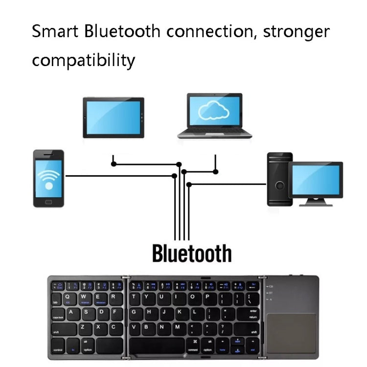 B033 63 Keys Wireless Bluetooth Three Folding Keyboard