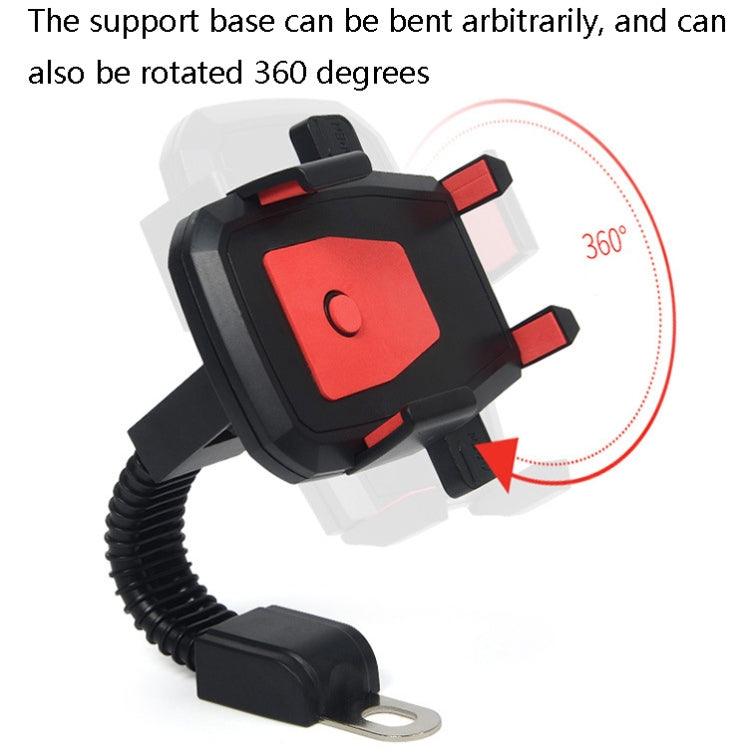 Motorcycle Electrical Car Rearview Mirror Rotatable Automatic Lock Riding Mobile Phone Bracket