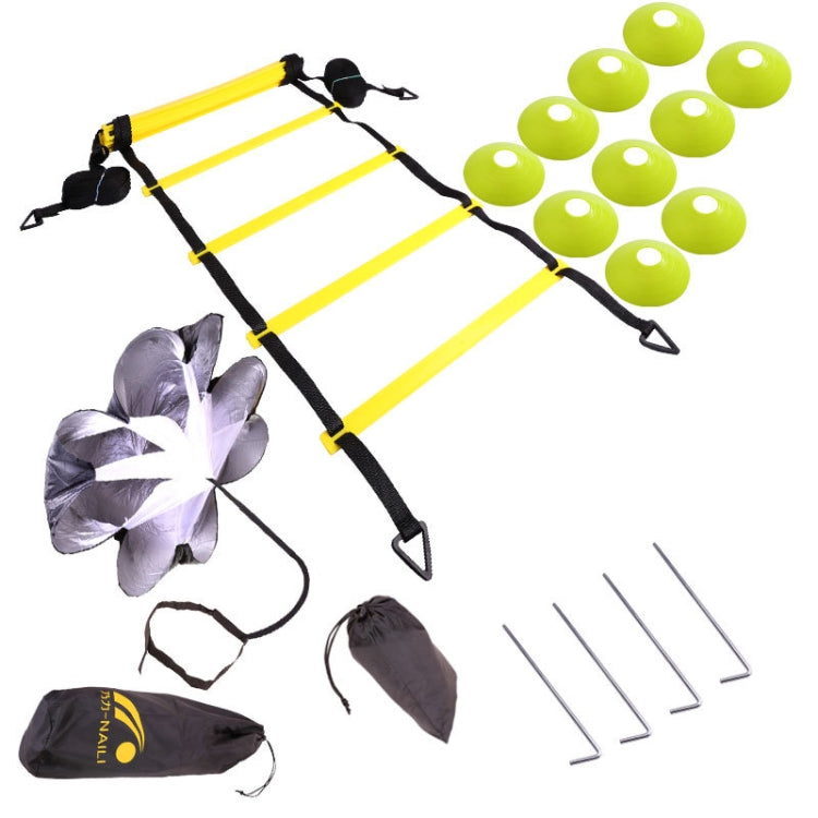 23 In 1 Football Training Agility Ladder + Logo Disc + Drag Umbrella Set